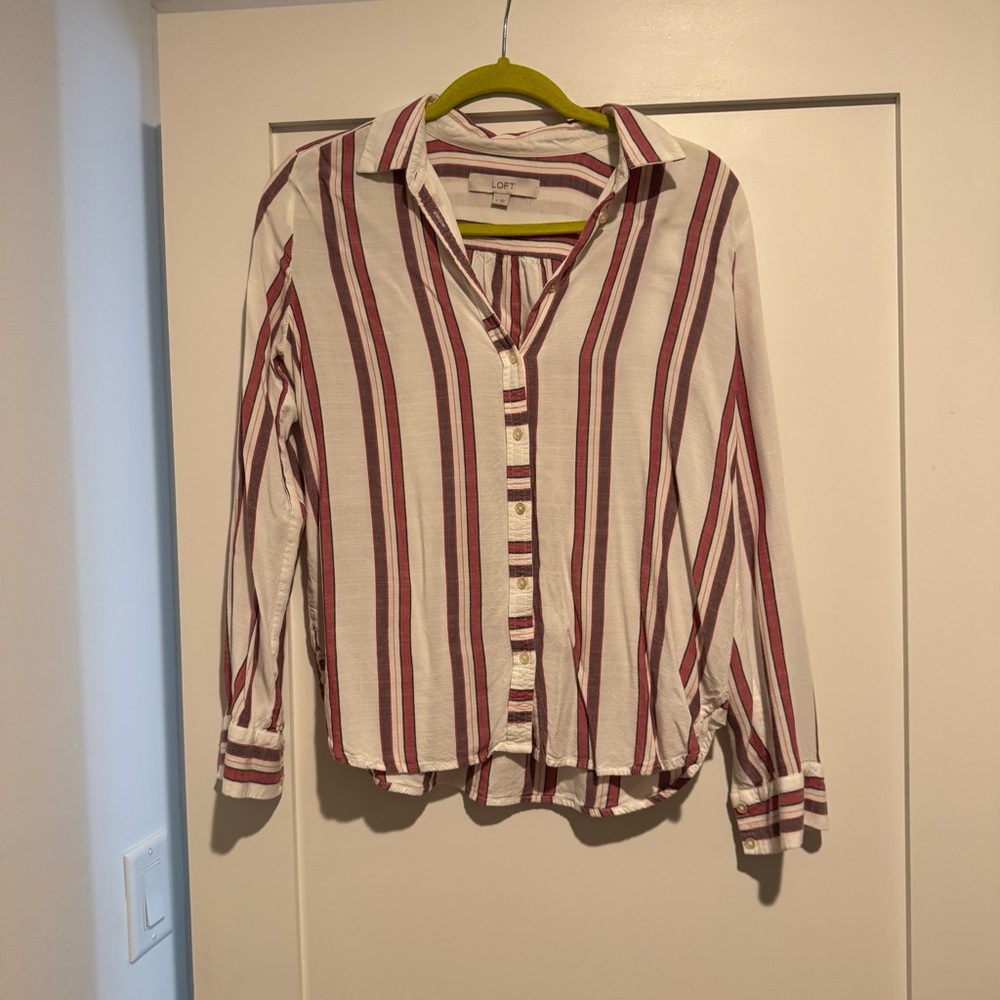 Loft Striped Button-Up Shirt